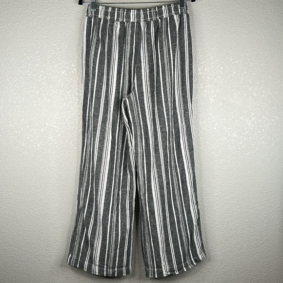 Briggs Linen Rayon Blend Striped Coastal Classic Lounge Wide Leg Pants Sz Large - Picture 5 of 7